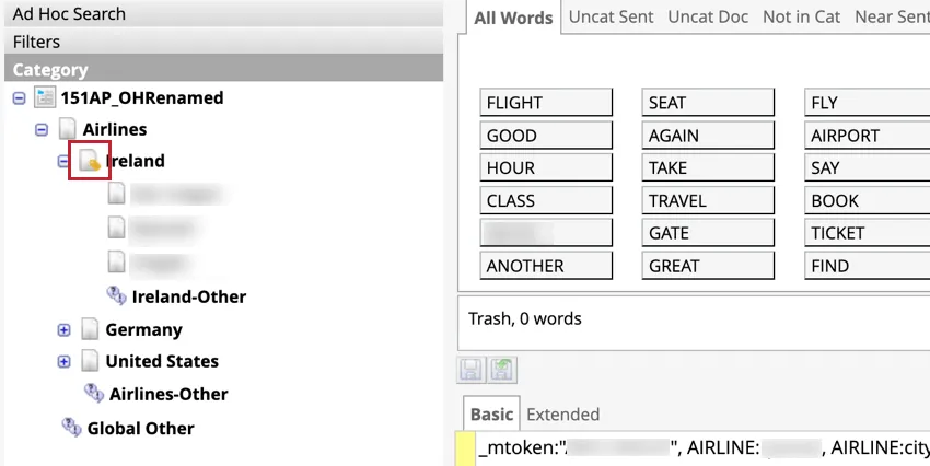 Any categories that are used to derive attributes will have an icon next to it indicating that it is used in attributes.
