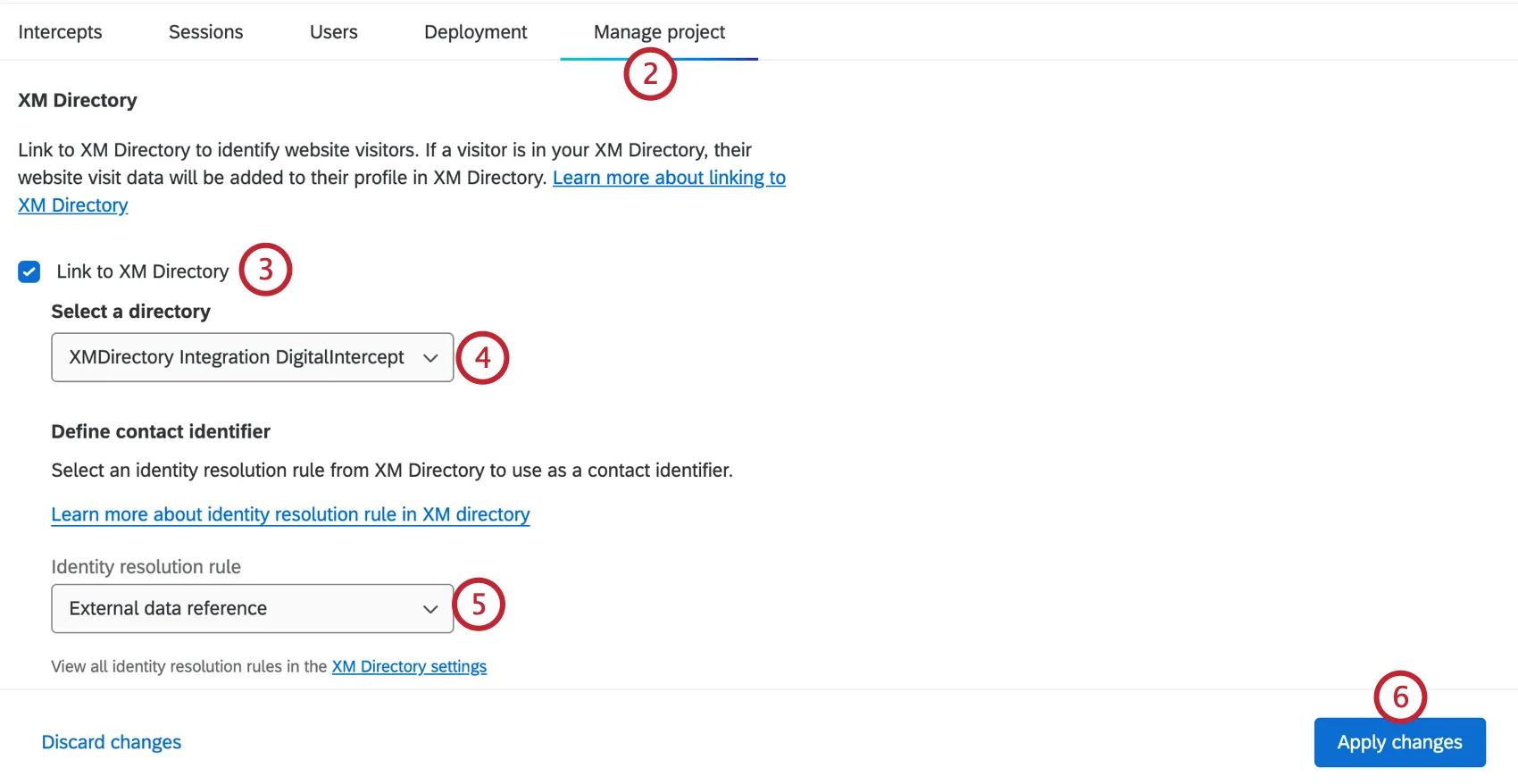 in un progetto digitale, collegamento con la Directory xm