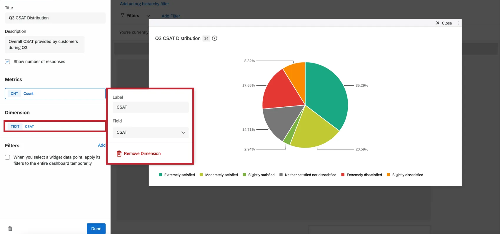 Mostra la personalizzazione delle dimensioni nelle impostazioni del widget.