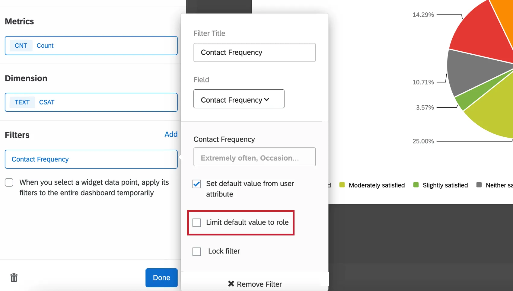 Muestra el valor límite predeterminado para la configuración del rol.