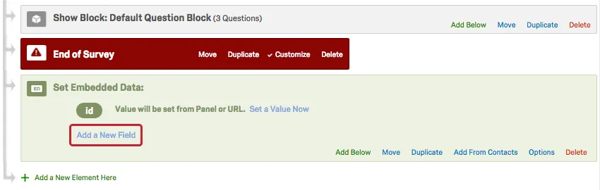 Add A new Field within Embedded Data Element