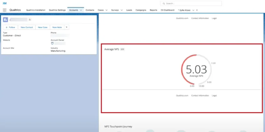 Widget integrado en Salesforce