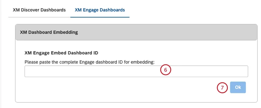 Inserire lID del dashboard
