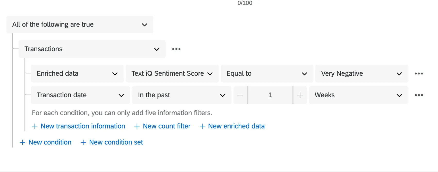 Example of a filter with enrichment data