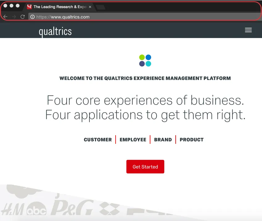 Die Adressleiste eines Browsers ist hervorgehoben.