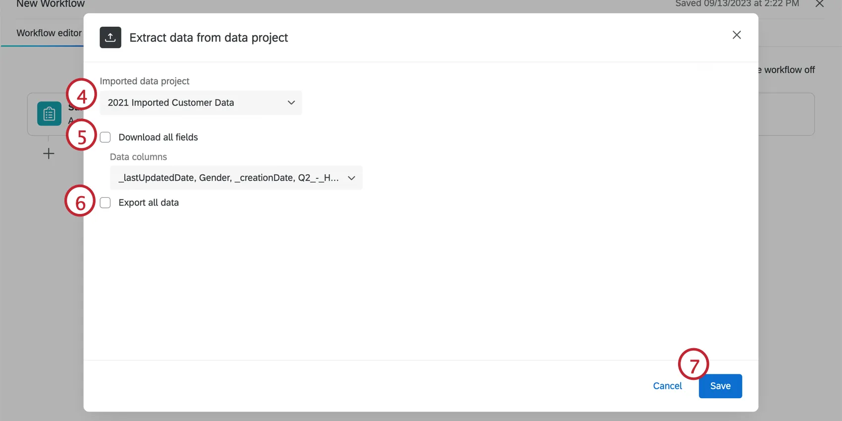 configurar a tarefa escolhendo o projeto e os campos