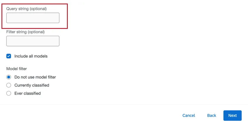Query String text box