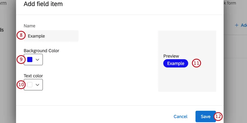Anlegen eines neuen Feldelements