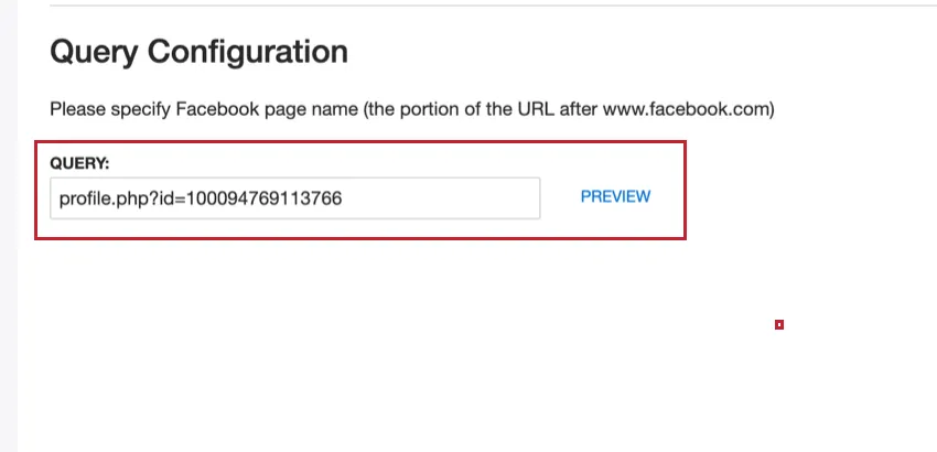 La consulta desde una URL de Facebook