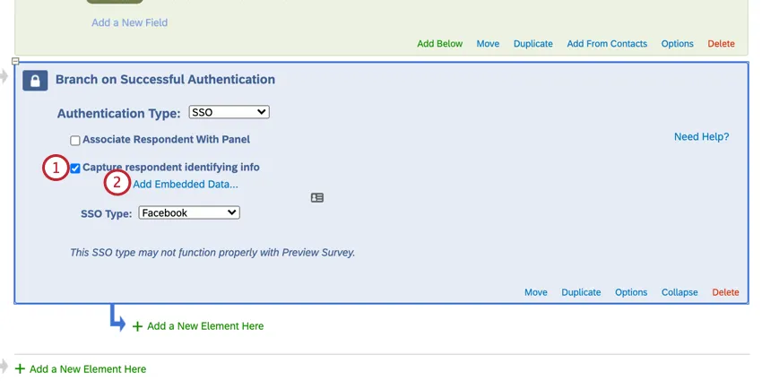 enabling capture respondent identifying info