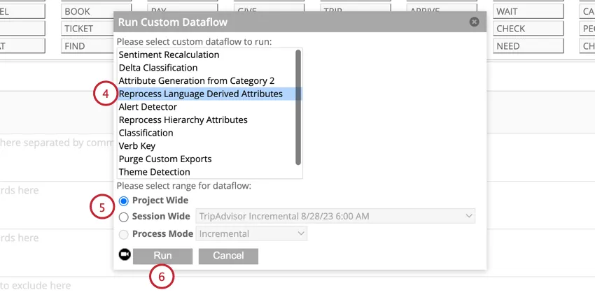 Reprocess language derived attributes from the run custom dataflow