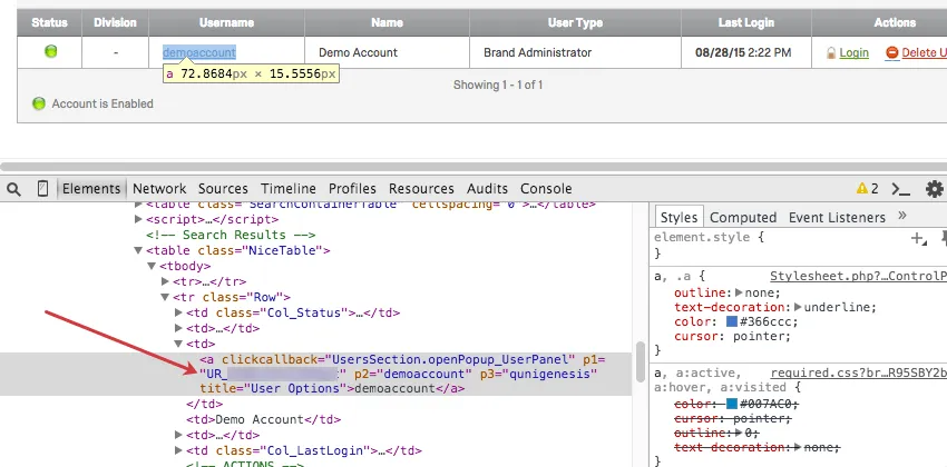 Double Click User ID to copy