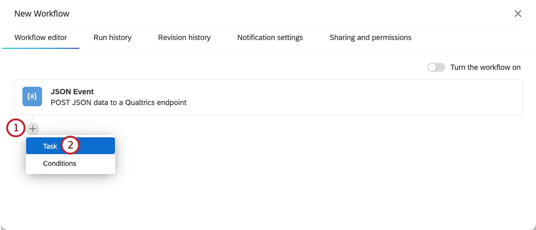 adding a new task to the json event
