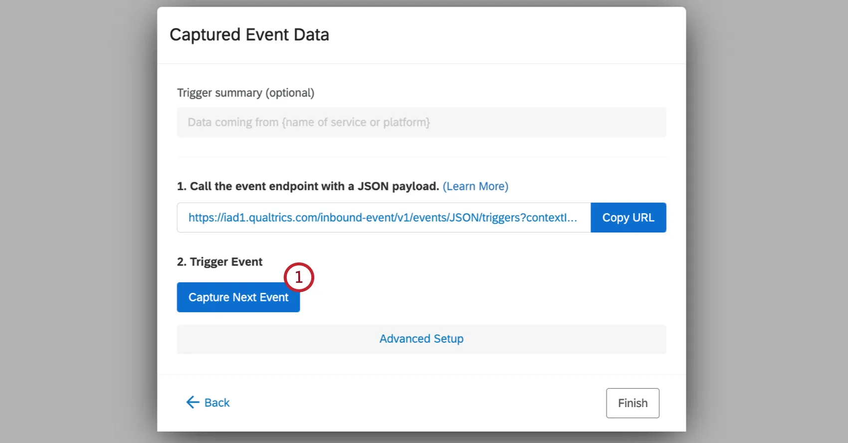 capturar o botão avançar evento no evento JSON