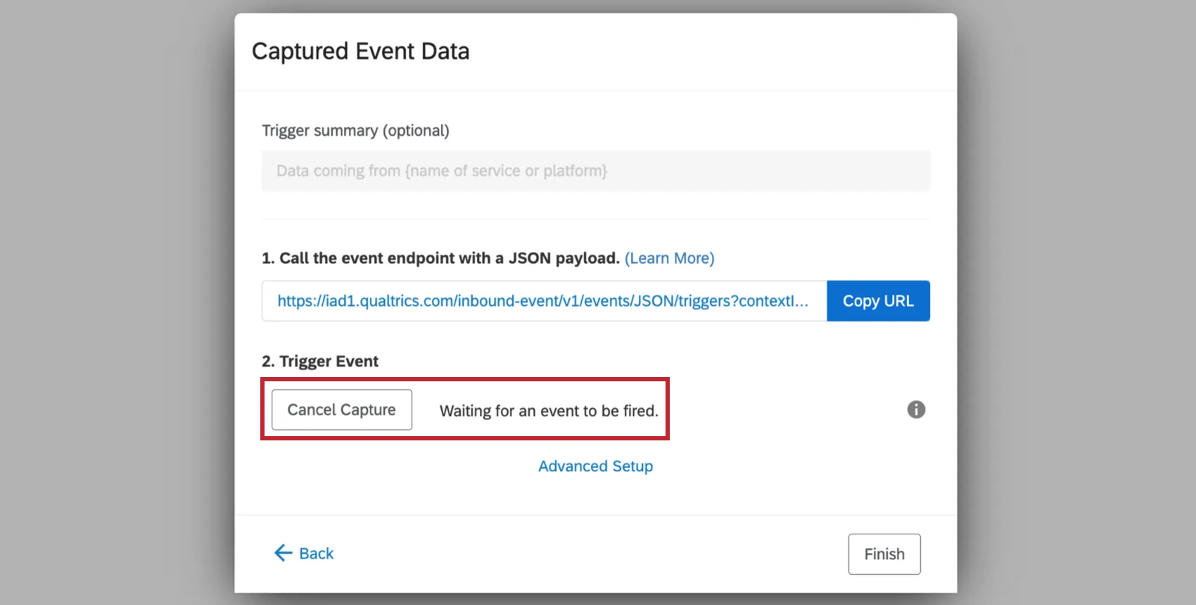 evento activador en estado de espera