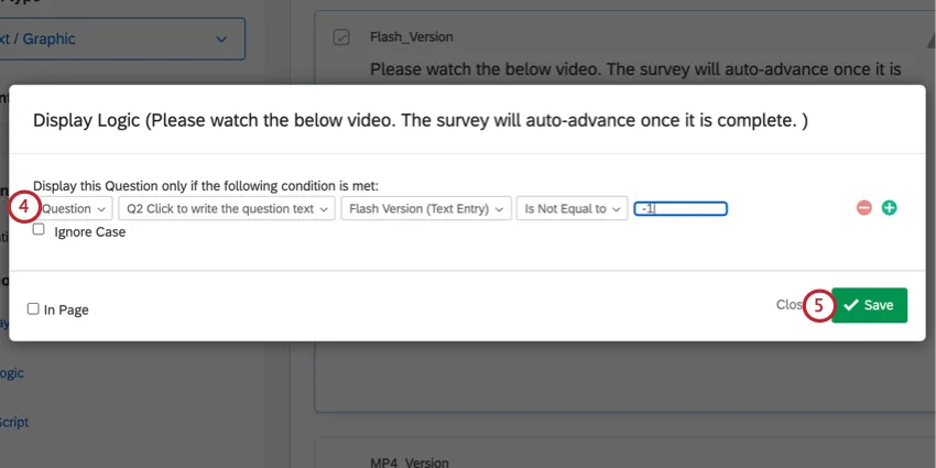 creare la logica per la riproduzione del video flash