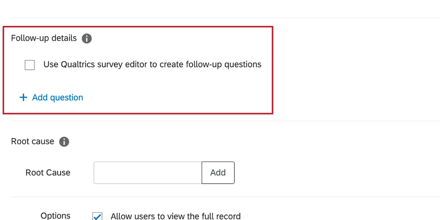 Follow Up Details OPtions