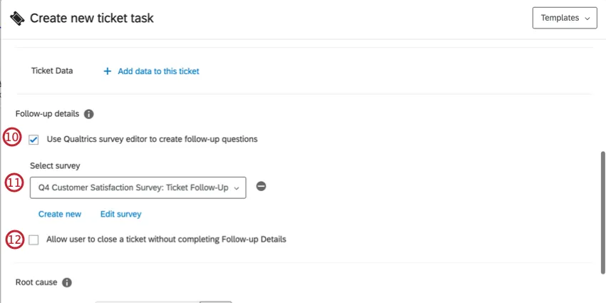 Información detallada de Seguimiento en la tarea del ticket
