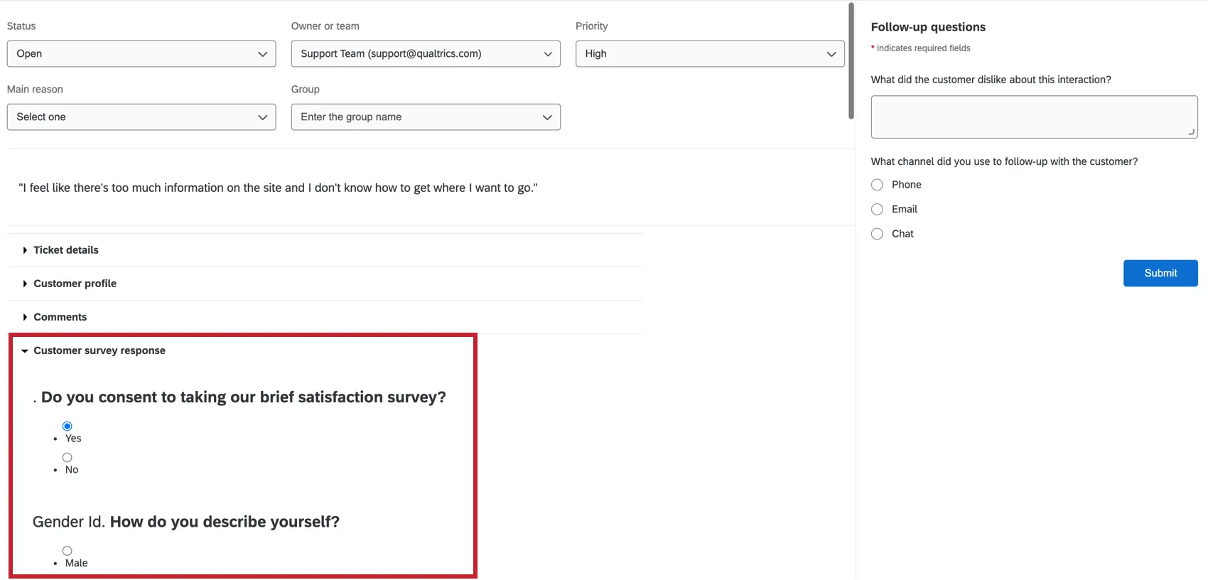 Antwort auf Kundenumfrage