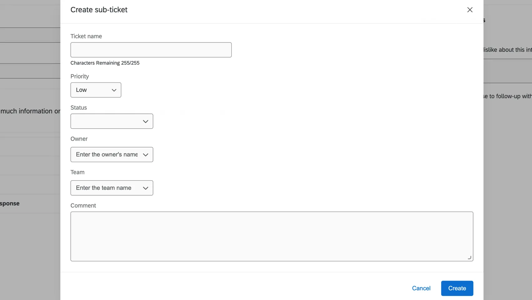 creando un sub-ticket