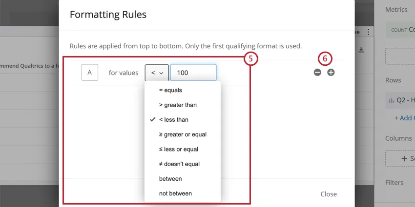 image of the formatting rules editor screen