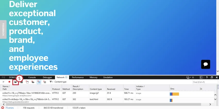 Bild des Exports als WAR-Drucktaste im Internet Explorer