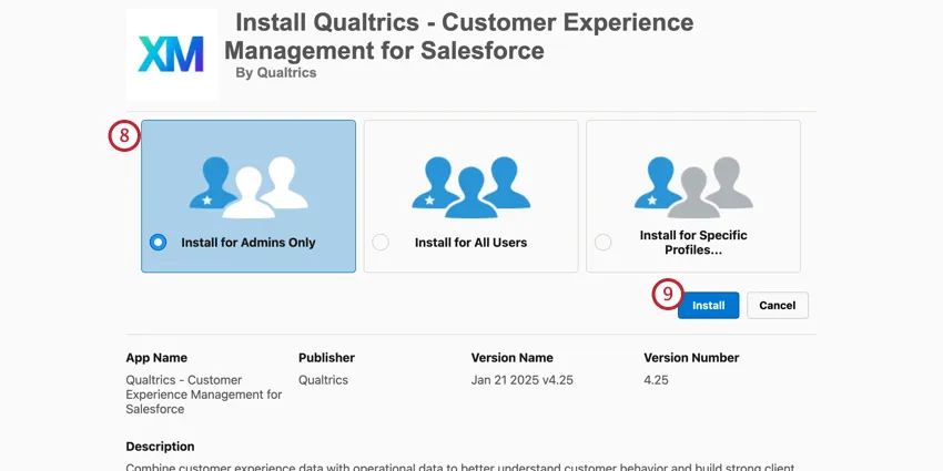 Select the admin only option in the installation wizard