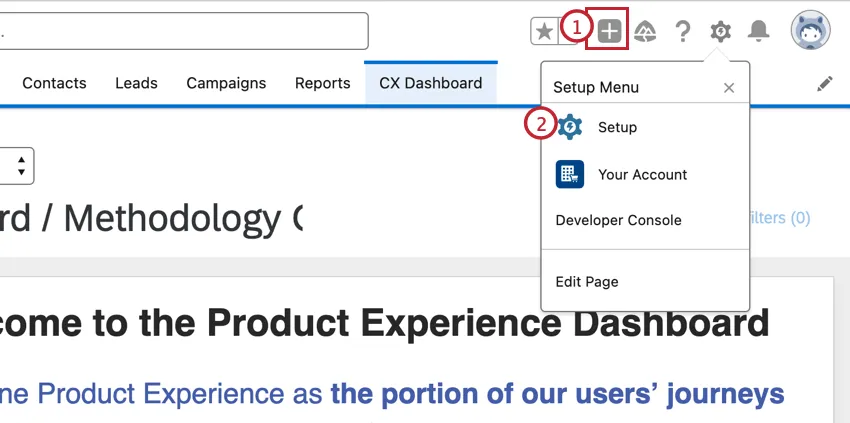 Salesforce setup menu