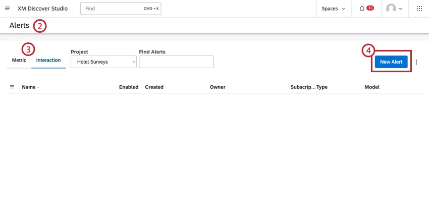 Nouvelle alerte sur la page des alertes
