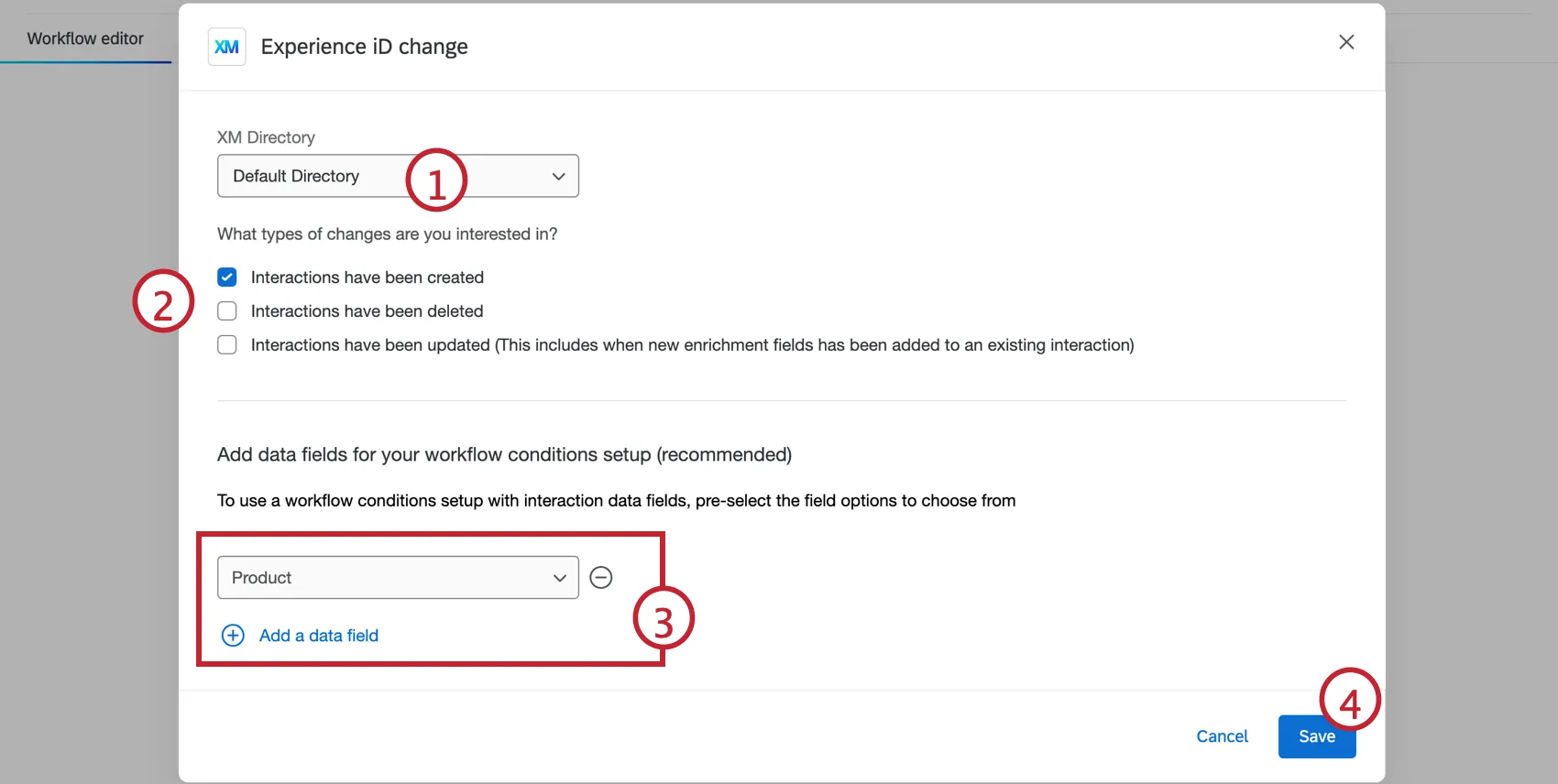 configuring a transaction change event