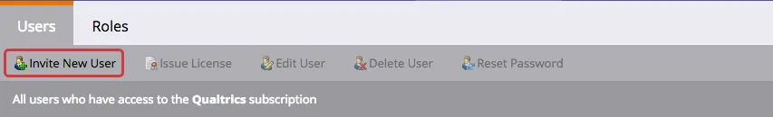 Invite New User option