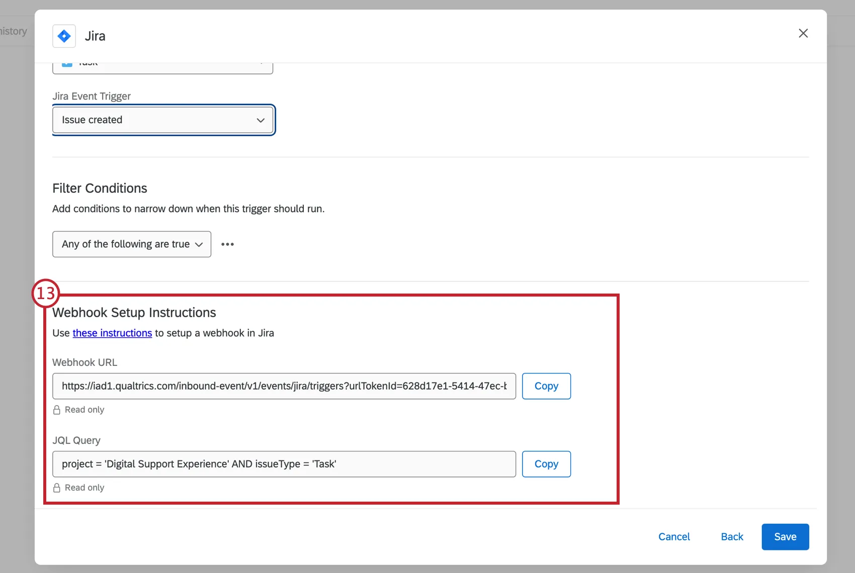 URL und JQL-Abfragezeichenfolgen zum Senden an Jira-Administrator kopieren