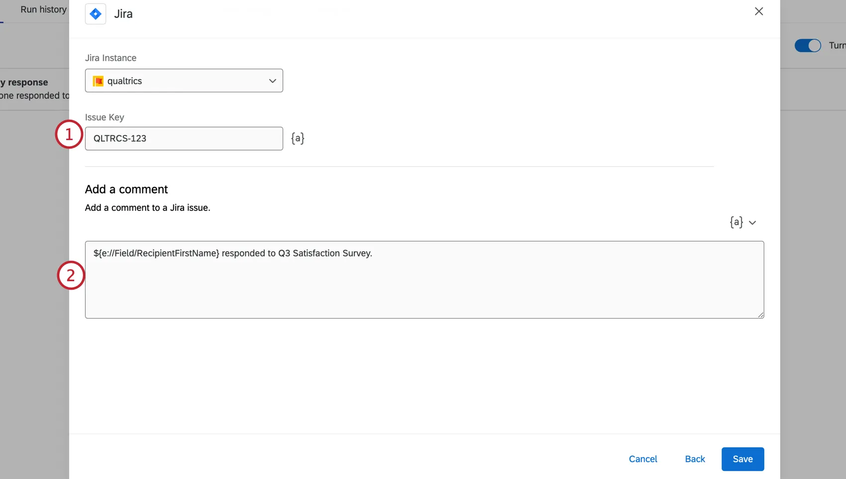 Ajouter des informations sur les Tâches Jira