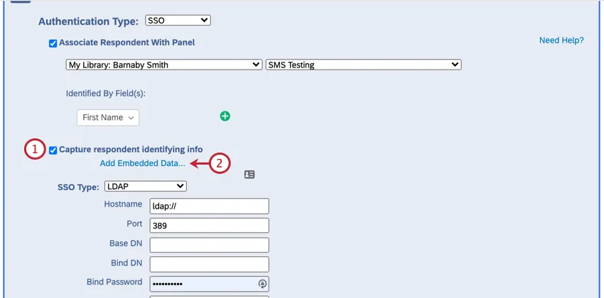 enabling capture respondent identifying info
