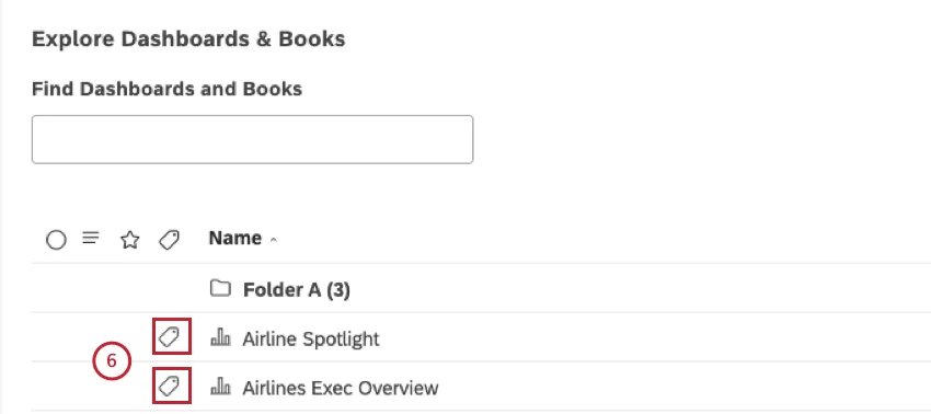 Highlights the label icon in search
