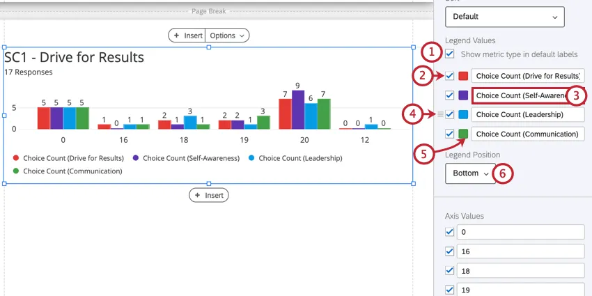 editing a visualization legend