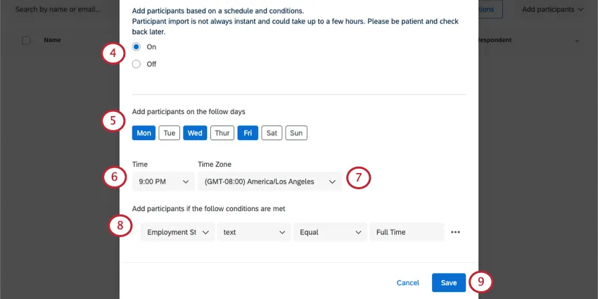 janela de criação de automação