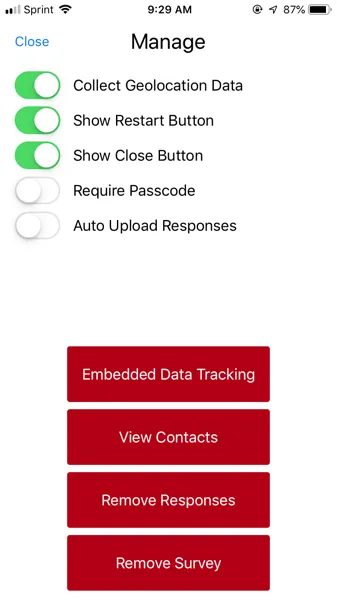 image of the manage settings