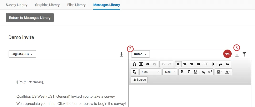 Download Translation icon in Translation page