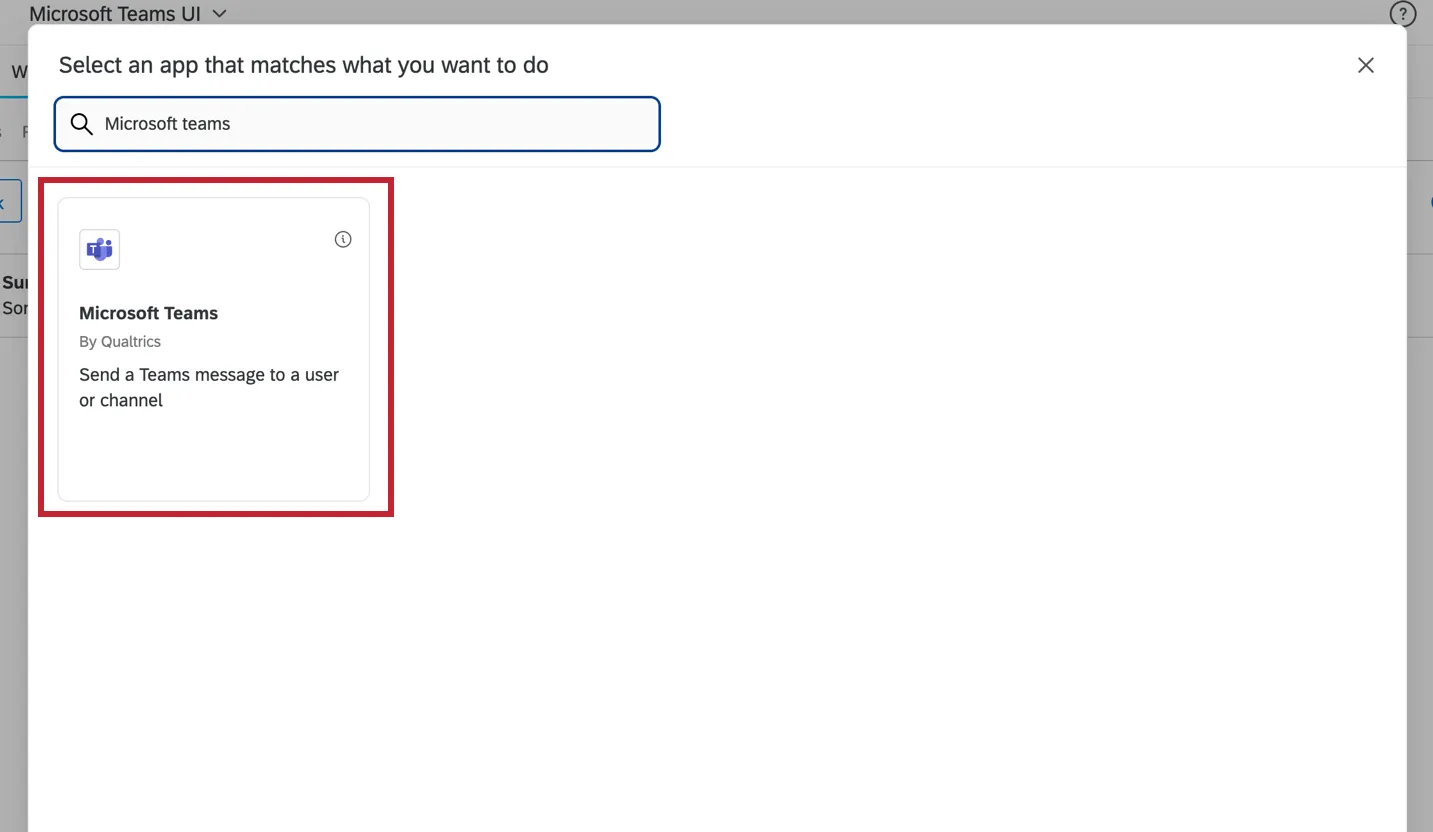 selecting the microsoft teams task