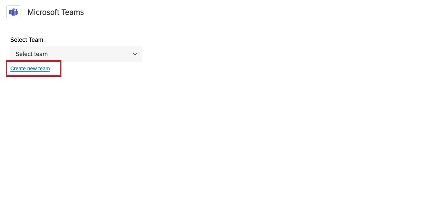 the add new team link in the task