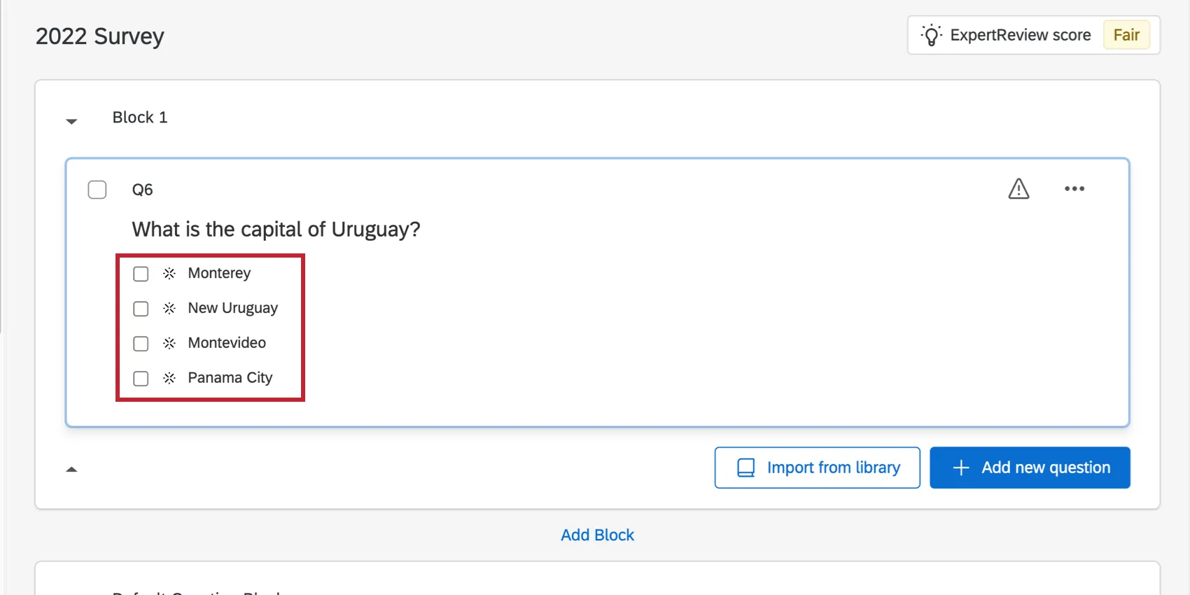 Shows multiple answers option with the make answer exclusive icon
