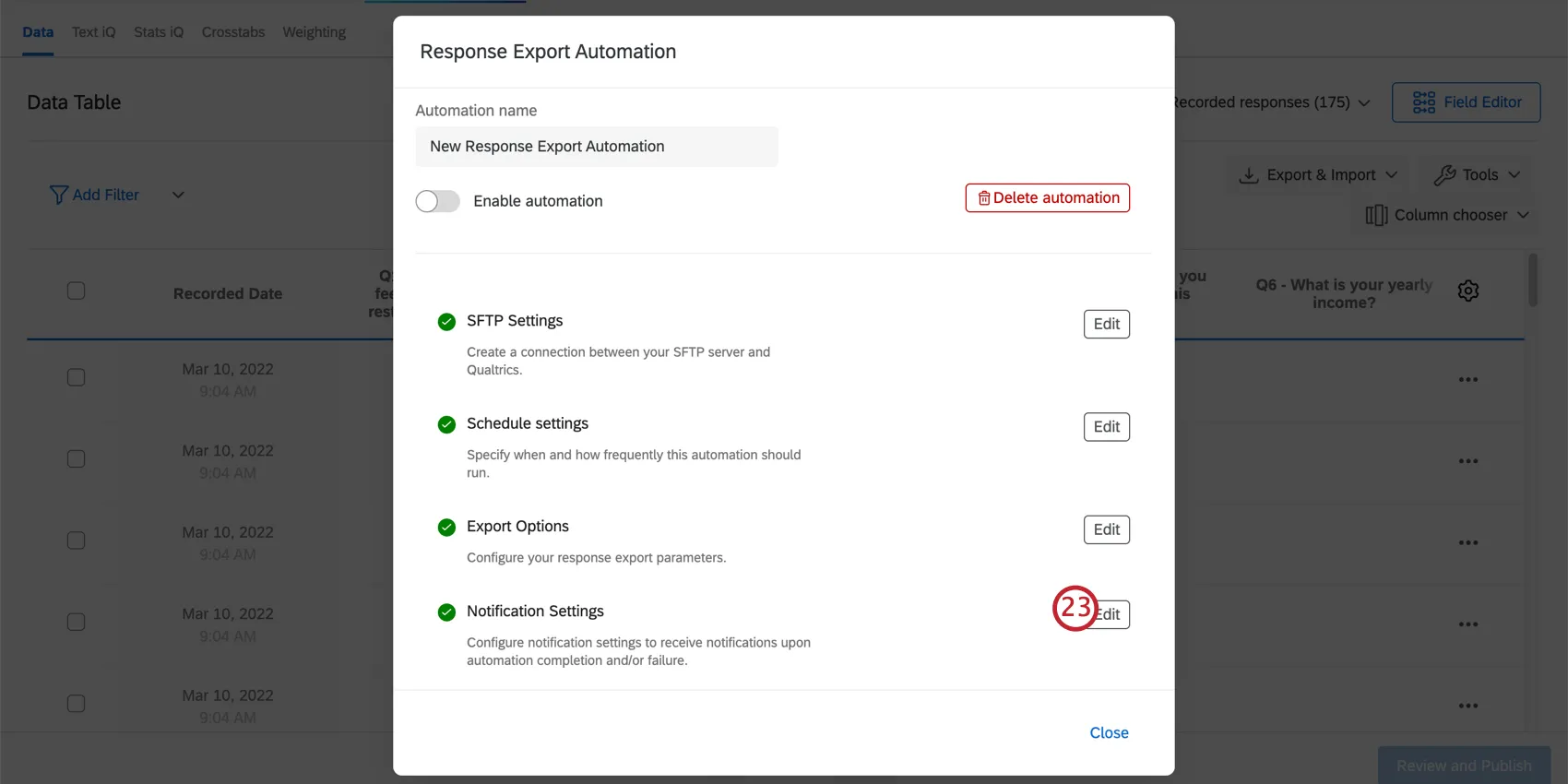 Clique em Edit (Editar) à direita de Notification Settings (Configurações de notificação)