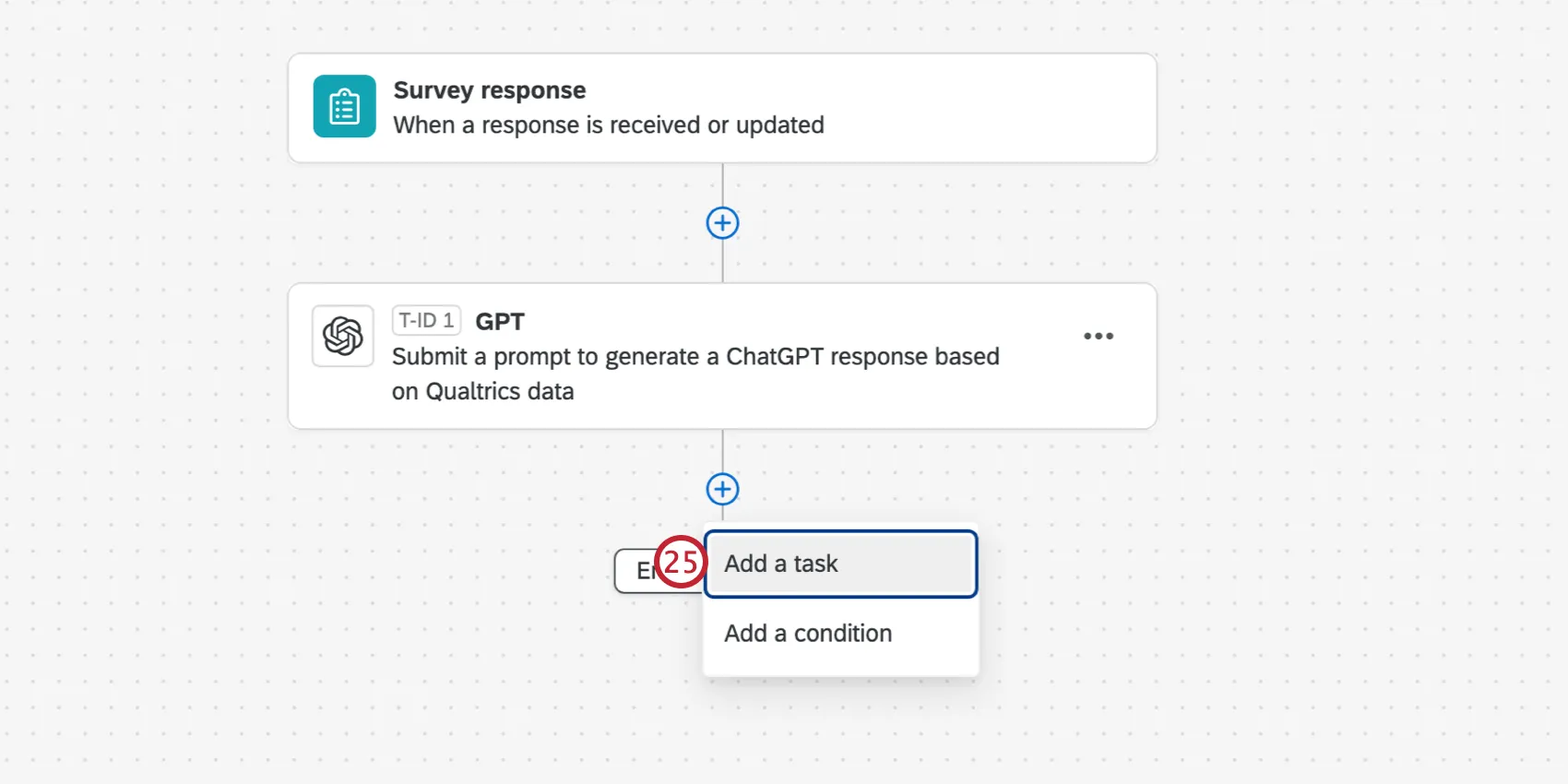 clicking the plus sign and clicking add task