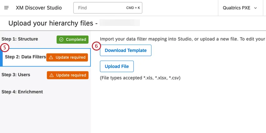 Download Template button
