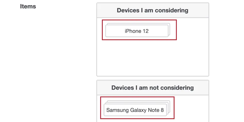 em uma pergunta de classificação de grupo de escolha, os grupos são empilhados