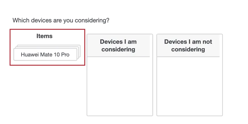 グループとランクの選択問題では、項目は積み重ねられます。