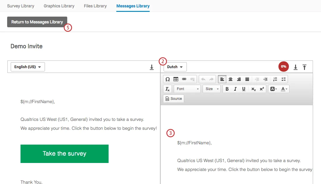 Translation page with text that has been input manually