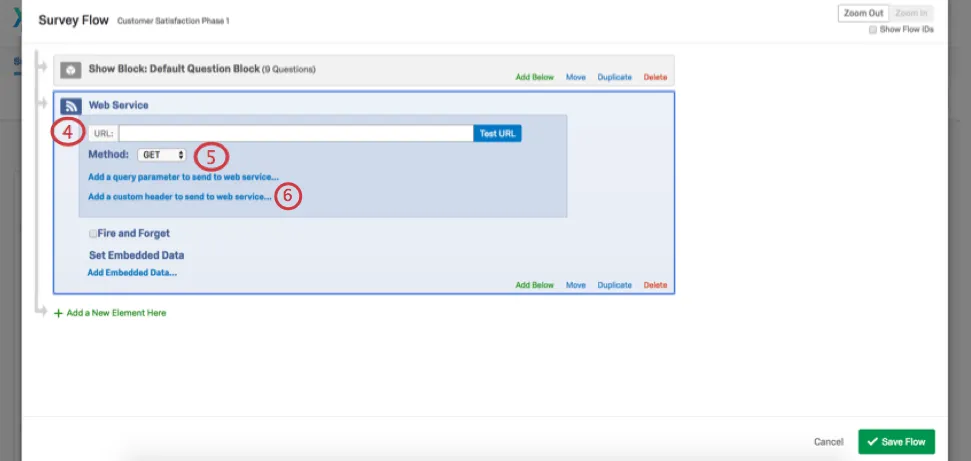 Menú de servicios web