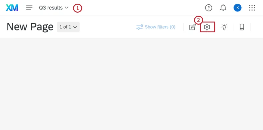 Einstellungen im Dashboard